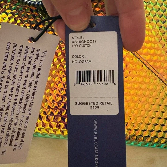Rebecca Minkoff Holographic Envelope Clutch NWT - Picture 5 of 7